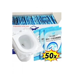 50 Adet Tek Kullanımlık Klozet Örtüsü, Pratik Dispenser