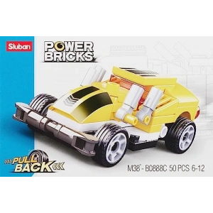 50 Parça Sarı Spor Araba Yapım Seti ile Eğlence