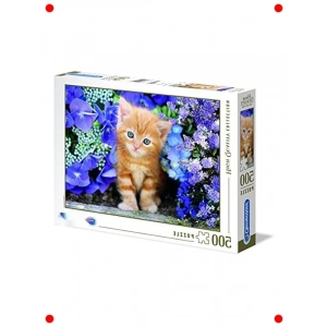 500 Parça Çiçekli Zencefil Kedi Yapbozu