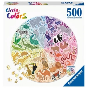 500 Parçalı Hayvanlar Temalı Daire Puzzle, Eğlenceli