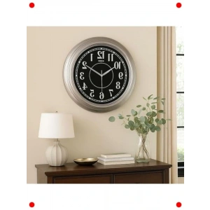 55 cm Klasik Duvar Saati - Sessiz Mekanizma Gri-Siyah