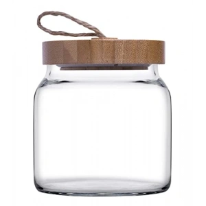 575 cc Kapasiteli Şeffaf Ahşap Kapaklı Kavanoz