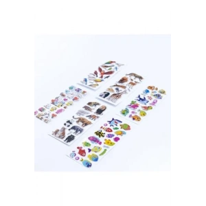 6 Adet Hayvan Temalı Kabartmalı Yapışkan Sticker