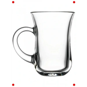 6 Adet Kulp Cam Çay Bardağı Seti