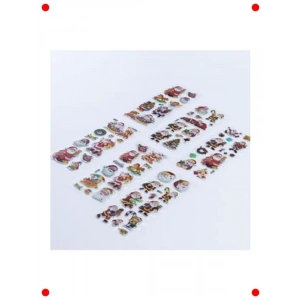 6 Adet Noel Temalı Kabartmalı Dekoratif Çıkartma Seti