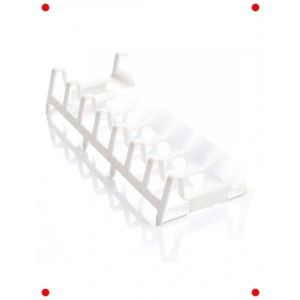 6 Bölmeli Çok Amaşlı Plastik Tabak Rafı - Mutfak (Beyaz)