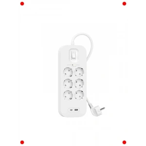 6lı Çoklu Akım Korumalı Priz (USB-C & USB-A Hızlı Şarj)