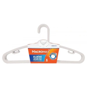 6lı elbise askısı paketi, dolap düzeni için ideal