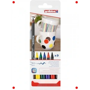 6lı Fırça Uçlu Porselen Kalem Seti, Canlı Renkler