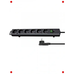 6lı Geniş Aralıklı Çoklu Priz, Anahtarlı, 2m Kablo