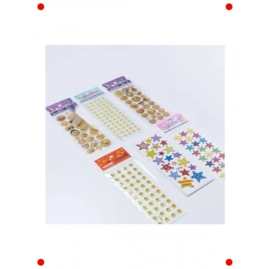 6lı Kabartmalı Sticker Seti: Yıldızlar ve Emojiler