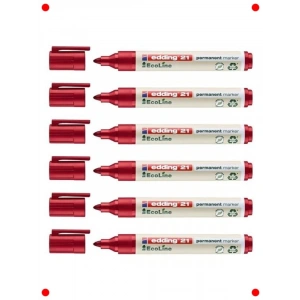 6lı Kırmızı Kalıcı Markör Seti - Çok Yönlü Uç