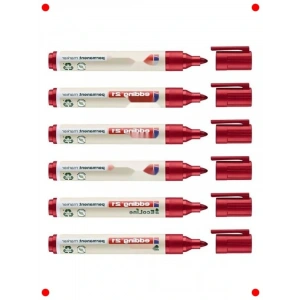 6lı Kırmızı Kalıcı Markör Seti - Çok Yönlü Uç