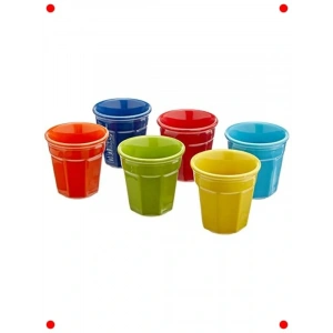 6lı Renkli Porselen Espresso Bardağı Seti