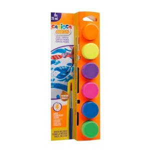 6 Renkli Fosforlu Tempera Seti, Yıkanabilir Fırçalı