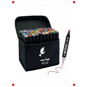 60lı Çift Uçlu Sanat Kalemi Seti (Taşıma Çantalı)
