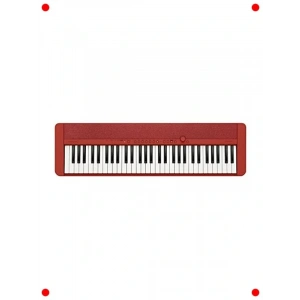 61 Tuşlu, Vuruş Hassasiyetli Dijital Klavye - Kırmızı