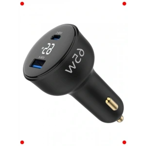 65W LED Ekranlı Araç Şarjı | Type-C & USB-A Portlu