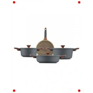 7 Parça Granit Efektli Dayanıklı Tencere Seti