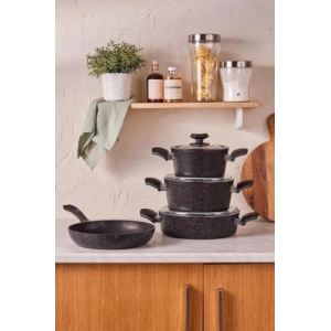 7 Parça Granit Tencere Seti, Black Renkli, Kaliteli Malzeme