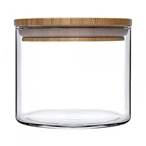 700 ml Kapasiteye Sahip Ahşap Kapaklı Kavanoz