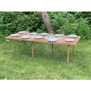 75x200 cm katlanır kamp masası, ceviz renk, geniş kullanım alanı