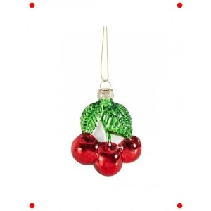 8 cm Vişne Tasarımlı Dekoratif Ağaç Süsü