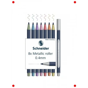 8li Metalik Tükenmez Kalem Seti - Çeşitli Renkler