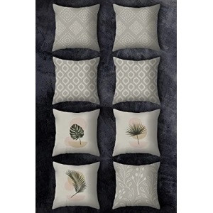 8li Set Çift Tarafı Baskılı 43x43 Kırlent Kılıfı Kombini