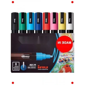 8 Renk Akrilik Boya Kalemi Seti - Çok Yüzeyli Kullanım