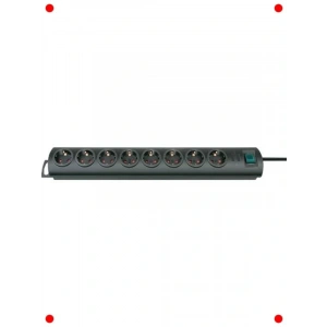 8 Soketli Topraklı Uzatma Priz - 2 Metre Kablo