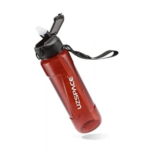 850ml Kırmızı Tritan Su Matarası, Pipetli Kullanım Özelliği