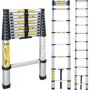 9 Basamaklı Paslanmaz Teleskopik Merdiven, 2.6 mt