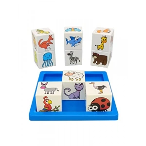 9 Farklı Hayvan Figürü ile Çıngıraklı Küp Seti, Eğitici Oyun