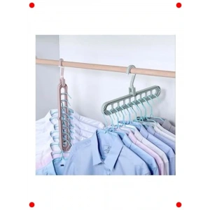 9 Gözlü Yer Tasarruf Elbise Askısı (5 Adet)