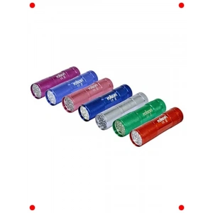 9 LED Alüminyum El Feneri - Çok Renkli