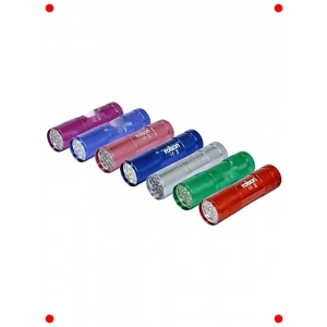 9 LED Alünyum El Feneri - Çok Renkli