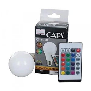 9W Uzaktan Kumandalı RGB LED Ampul, E27 Duy