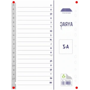 A-Z Alfabetik Ayraç Seti