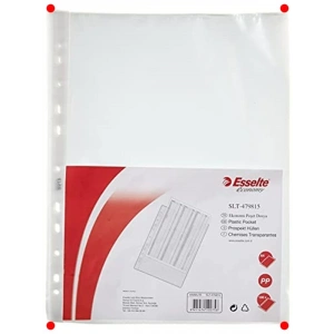 A4 Delikli Poşet Dosya | 100 Adet Buzlu Şeffaf