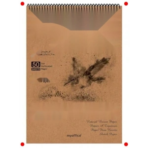 A4 Kraft Spiralli Eskiz Defteri - 90gr, 50 Yaprak