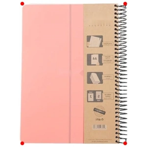 A4 Pastel Renk Spiralli Defter - 7 Konulu (Pembe)