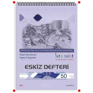A4 Spiralli Eskiz Defteri – 50 Yaprak, 120 gr