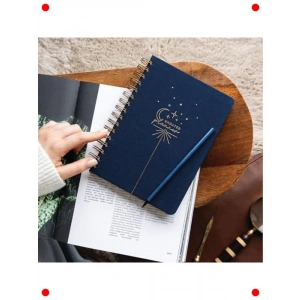 A5 Keten Kapak Süresiz Spiralli Ajanda - Lacivert