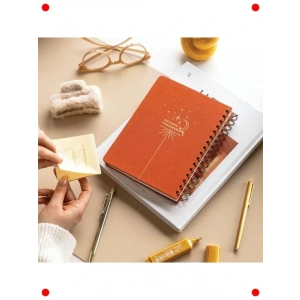 A5 Keten Kapaklı Süresiz Planlayıcı - Mercan