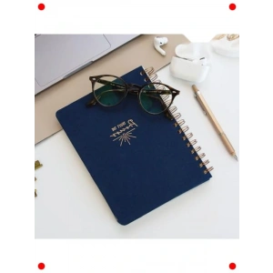 A5 Lacivert Spiralli Sert Kapak Çizgisiz Defter