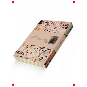 A5 Sanatsal Çizgisiz Defter Seti (4lü, Esnek Kapak)