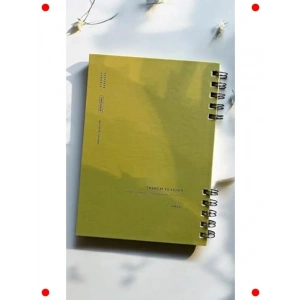 A5 Spiralli Çizgili Defter - 80 Yaprak (Zeytin Yeşili)
