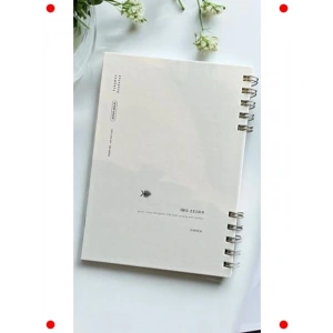 A5 Spiralli Çizgisiz Defter, Açık Gri