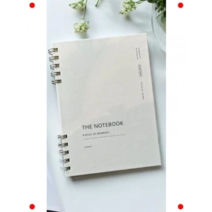 A5 Spiralli Çizgisiz Defter, Açık Gri